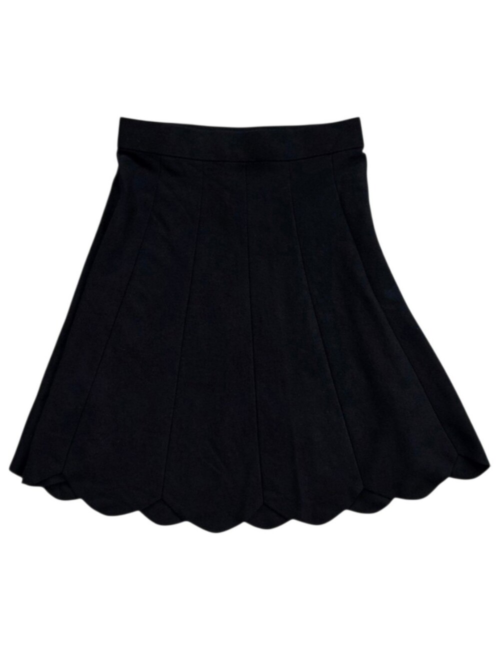 Olivia & Grace Medium Black Scalloped Hem Skirt NWT​ Quiet Luxury